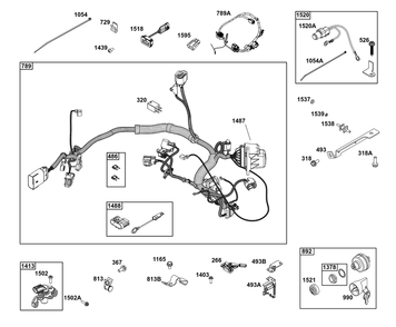 Controls Group Diagram and Parts List for 61A277-0107-J1  Briggs and Stratton Engine